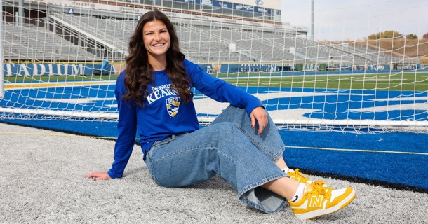 Dolcie Hanlon is the head captain for UNK women’s soccer and president of the Student-Athlete Advisory Committee. She’s double majoring in sports management and business administration with an emphasis in supply chain management. (Photo by Erika Pritchard, UNK Communications)